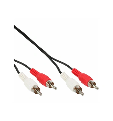 InLine Cinch Audiokabel, 2x Cinch Stecker/Stecker, 15 Meter | Schwarz, Standardqualität