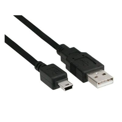USB 2.0 Kabel Mini-B Auf A – Schwarz, 1 Meter, Für Kamera & MP3-Player