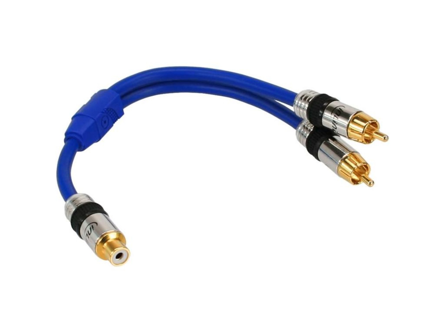 Inline-cinch-kabel, 2x cinch, stekker/stekker, 2m