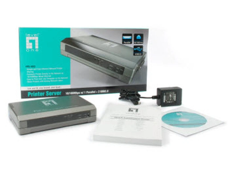 LEVEL ONE Printer Server mit 2 USB 2.0 Port und 1 Parallel