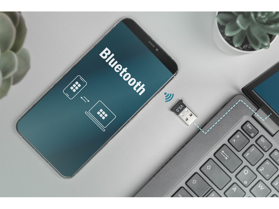 DIGITUS Bluetooth 4.0 USB Adapter – Winziger Stick Für Kabellose Verbindung Am PC, Laptop & Mehr