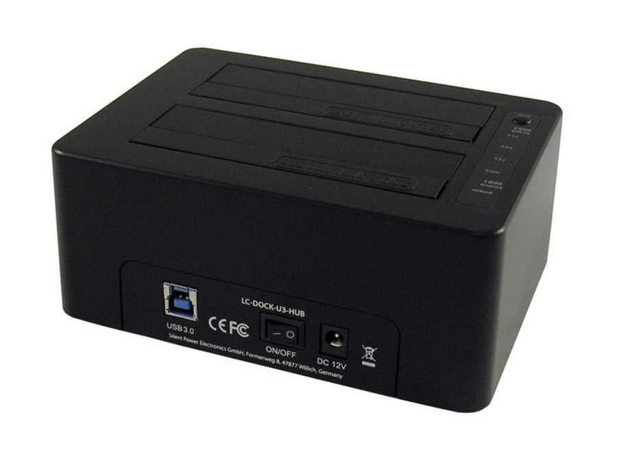 LC-Power LC-DOCK-U3-4B-V2 Docking Station 4 Bay Per HDD/SSD SATA 2,5” E 3,5” – USB 3.2 Gen 1 5 Gbps Con Clonazione Offline