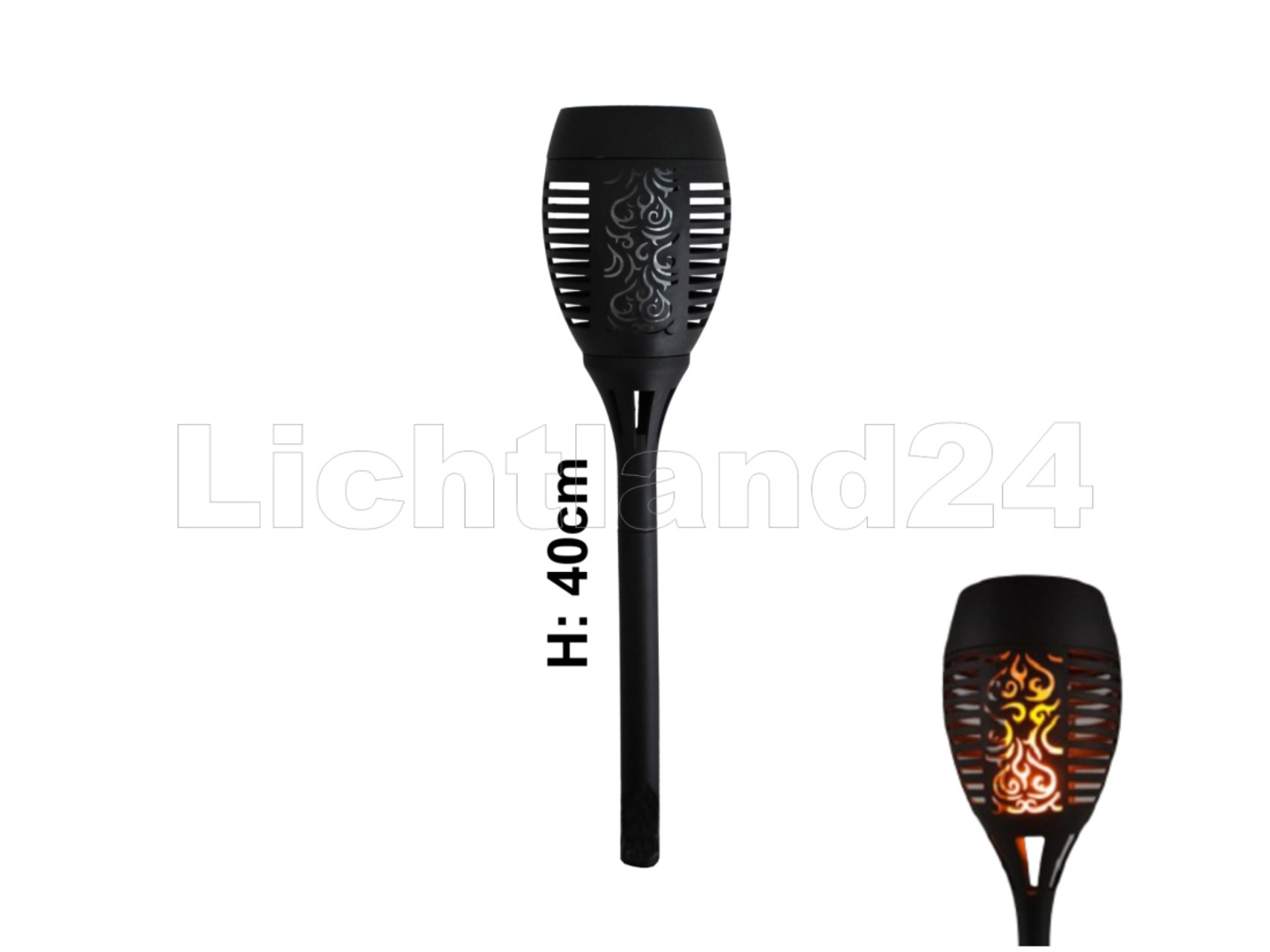 LED Solar Gartenfackel ORIENTAL Flammeneffekt, 40cm Erdspieß - e-tec: Österreichs Nr.1 Markenelektronik